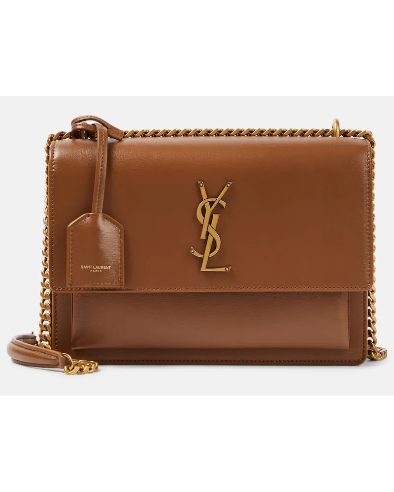 Saint Laurent Borsa a spalla Sunset Medium in pelle Marrone