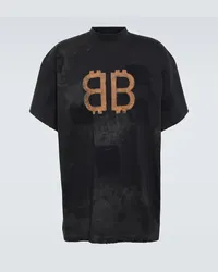 Balenciaga T-shirt Skater in jersey di cotone Nero