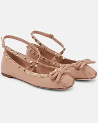 Valentino Garavani Ballerine Rockstud in pelle Beige