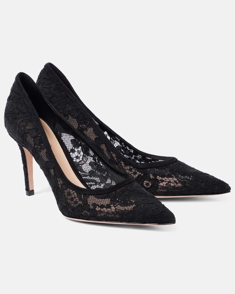 Gianvito Rossi Pumps Pointy 85 con pizzo Nero