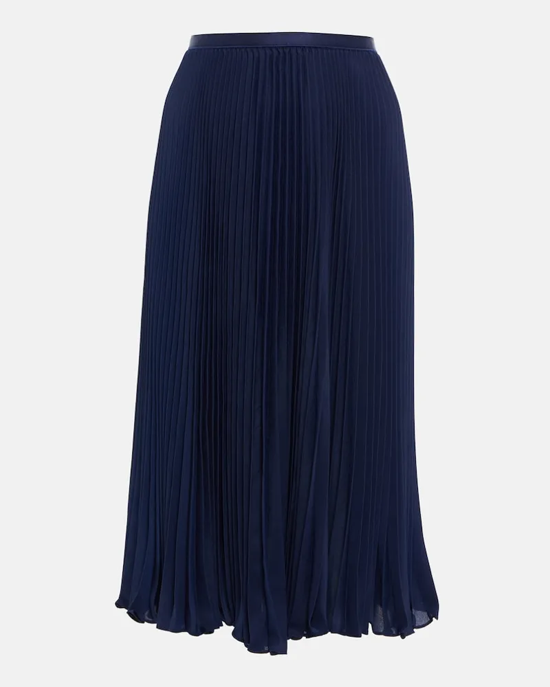 Ralph Lauren Gonna midi plissÃ© in georgette Blu