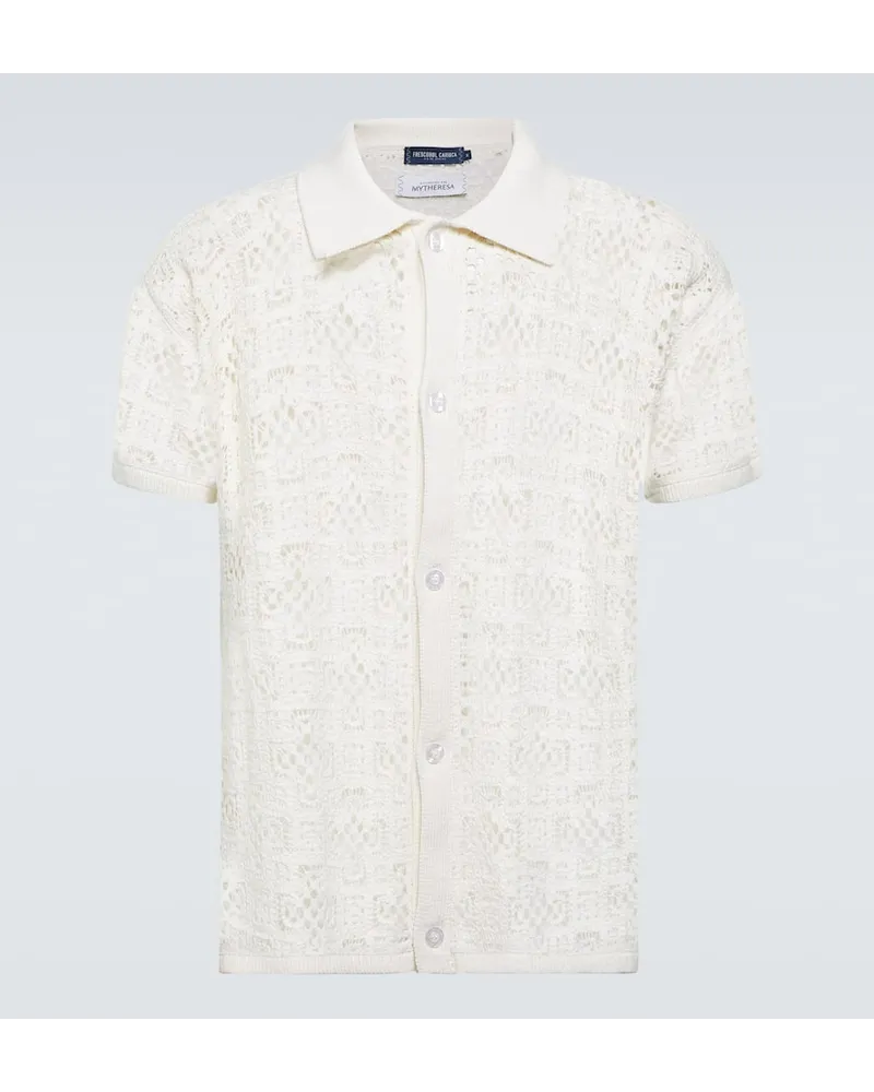 Frescobol Carioca Camicia Raul in crochet di cotone Bianco