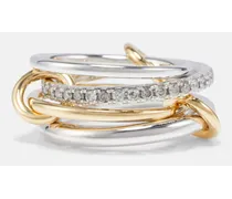 Anello Nimbus SG Gris in oro 18kt e argento sterling con diamanti