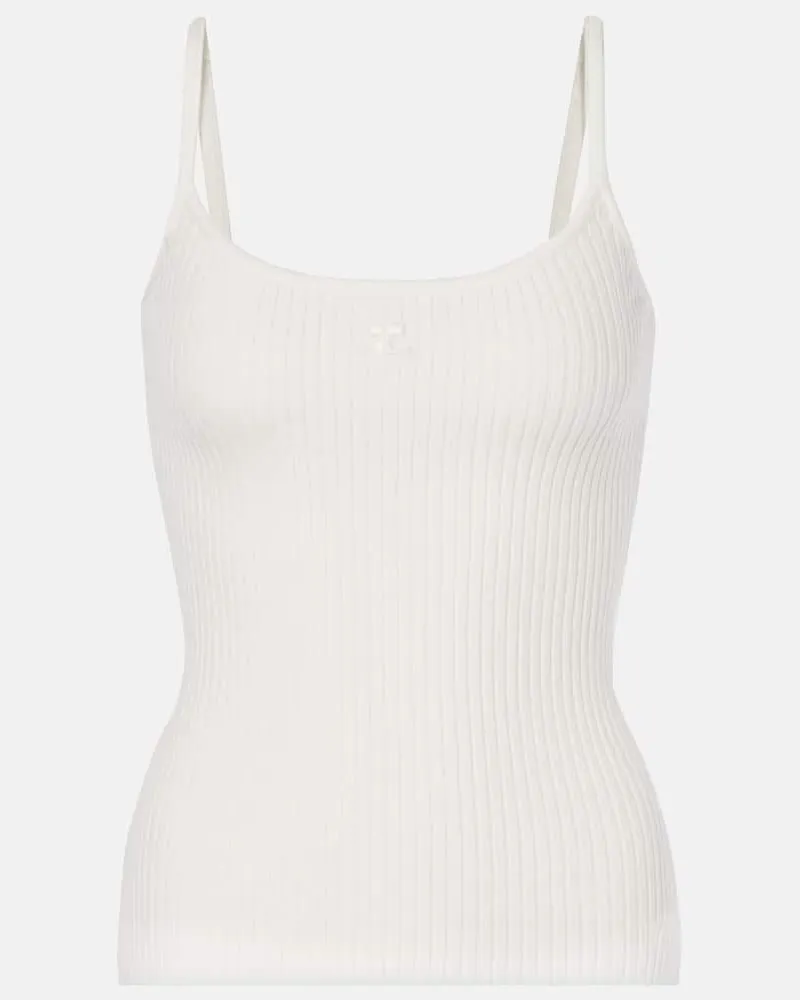 Courrèges CourrÃ¨ges Top Reedition in maglia a coste Bianco