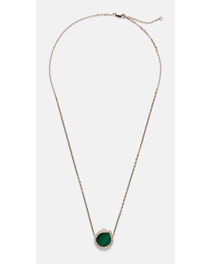 Repossi Collana Antifer in oro rosa 18kt con malachite e diamanti Rosa