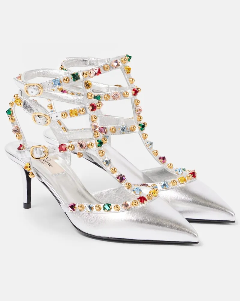 Valentino Garavani Pumps Rockstud 65 in pelle Argento