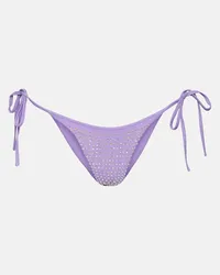 Self-Portrait Slip bikini con decorazione Viola