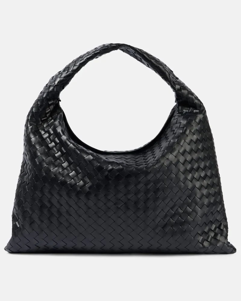 Bottega Veneta Borsa Hop Large in pelle Intrecciato Nero