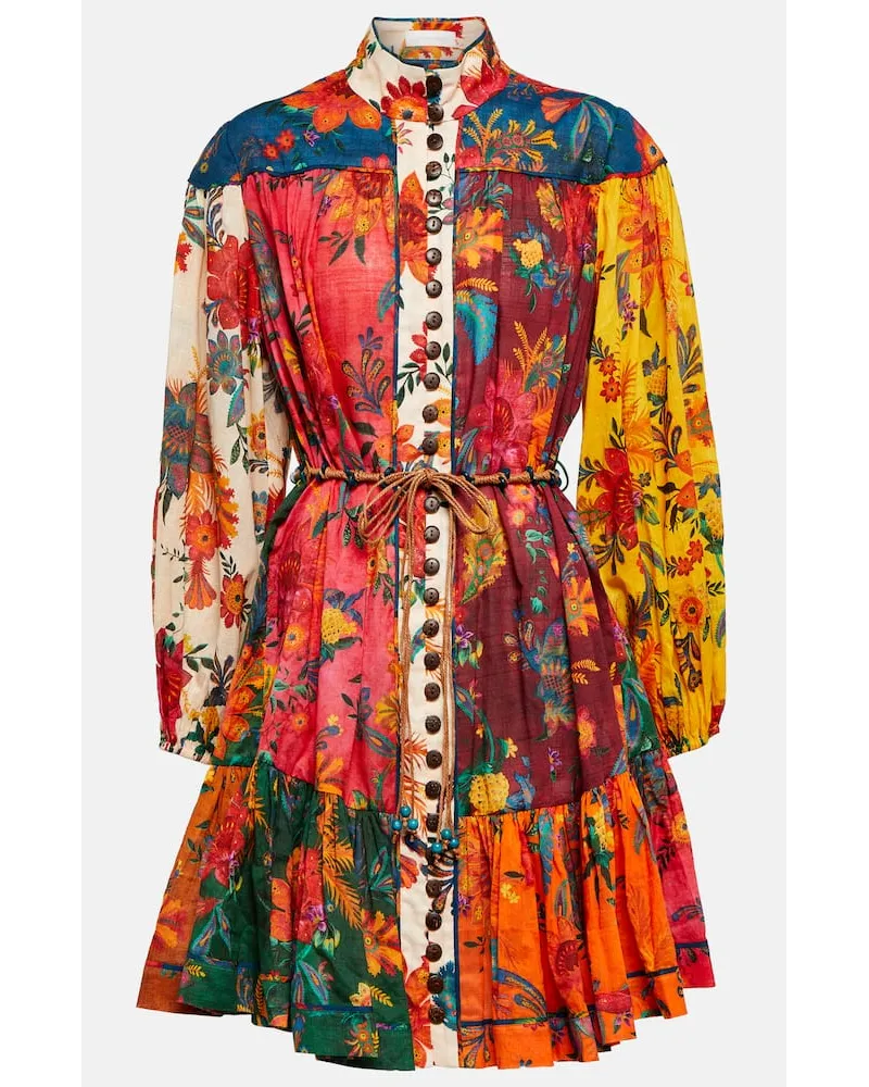 Zimmermann Miniabito in cotone con stampa Multicolore