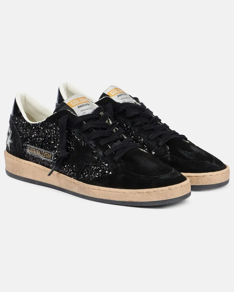 Golden Goose Sneakers Ball Star con suede Nero