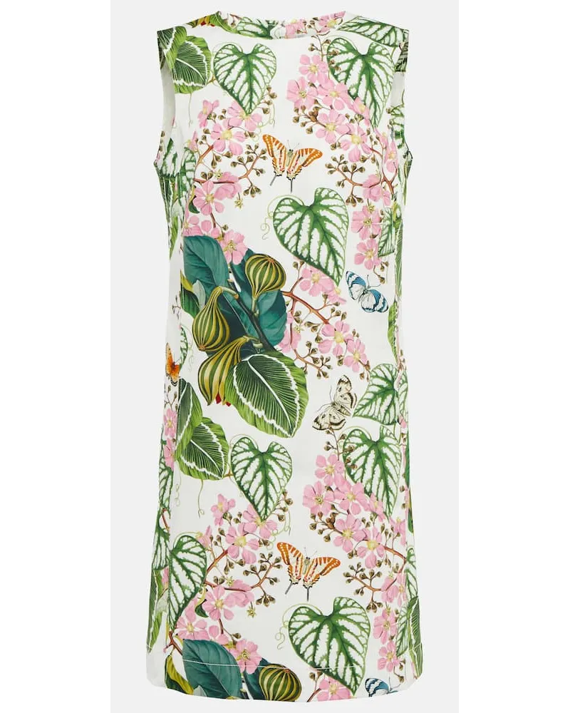 Oscar de la Renta Miniabito in misto cotone con stampa Multicolore