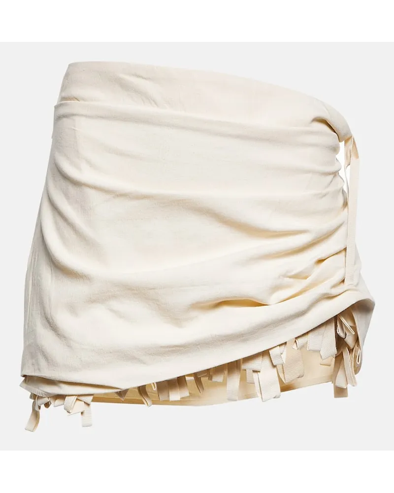 Jacquemus Minigonna Artichaut con ruches Bianco