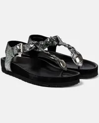 Isabel Marant Sandali Brook in pelle metallizzata Argento