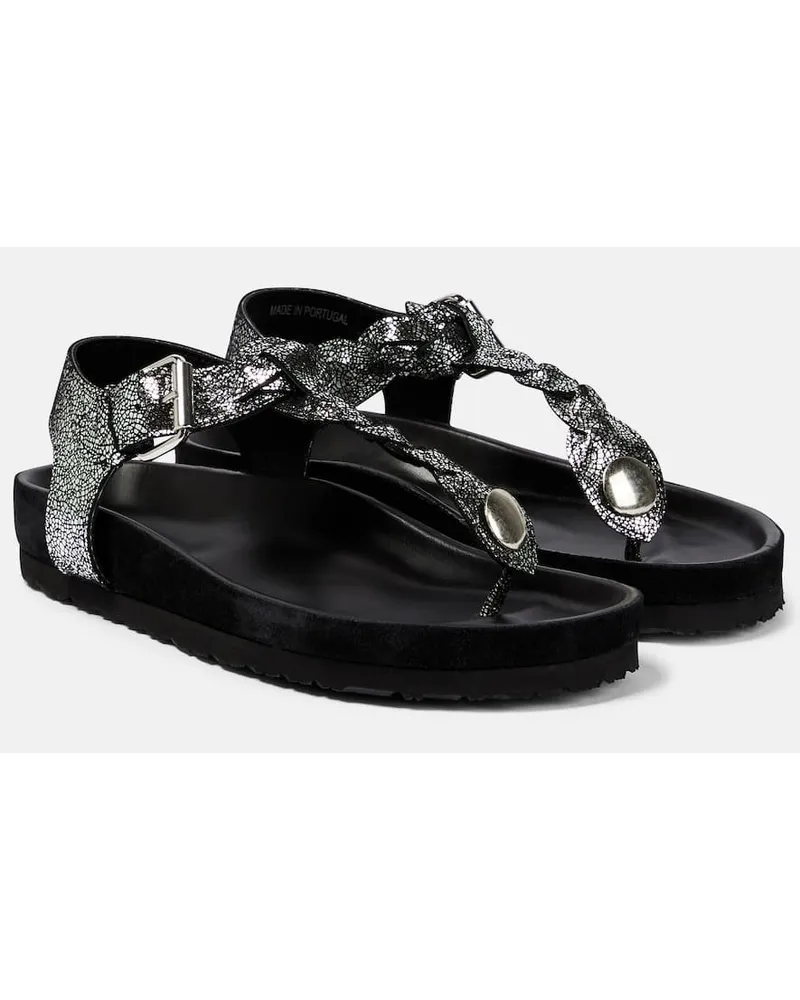 Isabel Marant Sandali Brook in pelle metallizzata Argento