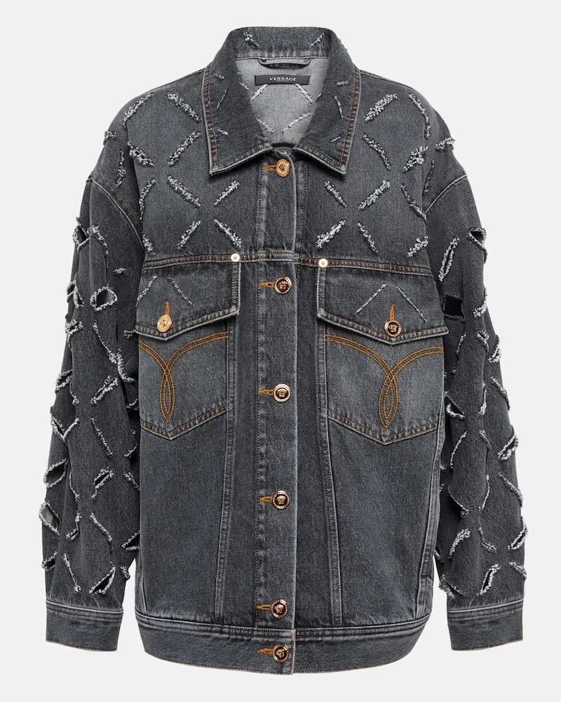 Versace Giacca di jeans con cut-out Blu