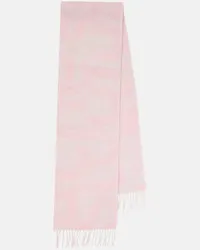 Acne Studios Sciarpa in lana e mohair con logo Rosa