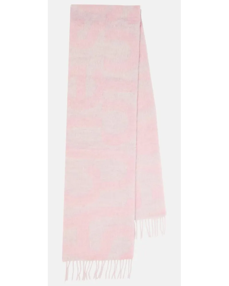 Acne Studios Sciarpa in lana e mohair con logo Rosa