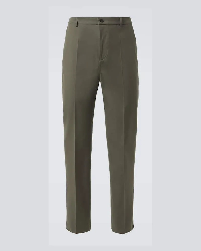 Valentino Garavani Pantaloni regular in cotone Verde