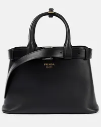 Prada Borsa a spalla Buckle Medium in pelle Nero