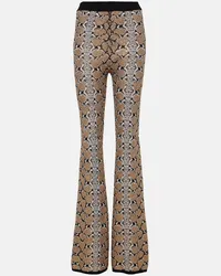 Balmain Pantaloni flared con stampa serpente Multicolore