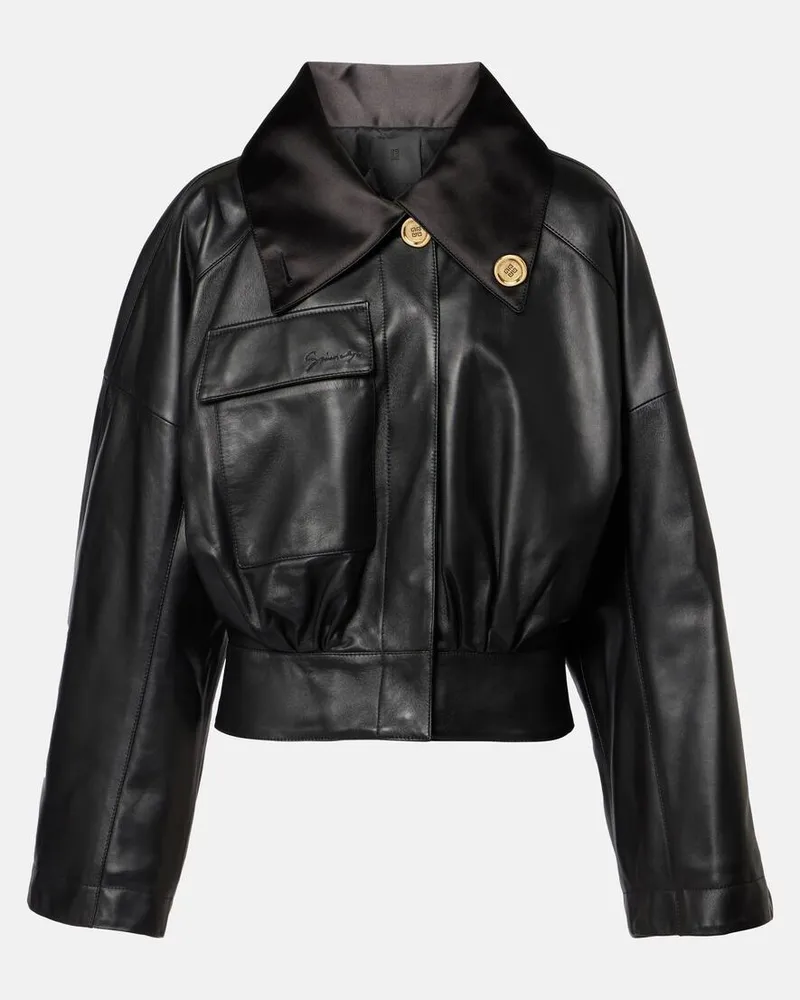 Givenchy Giacca cropped in pelle Nero