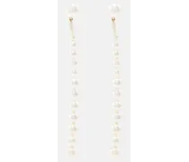 Orecchini pendenti Piazza in oro 18kt con perle