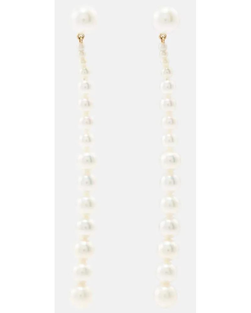 Sophie Bille Brahe Orecchini pendenti Piazza in oro 18kt con perle Metallizzato