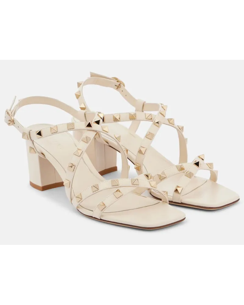 Valentino Garavani Sandali Rockstud in pelle Bianco