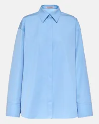 Valentino Garavani Camicia in popeline di cotone Blu