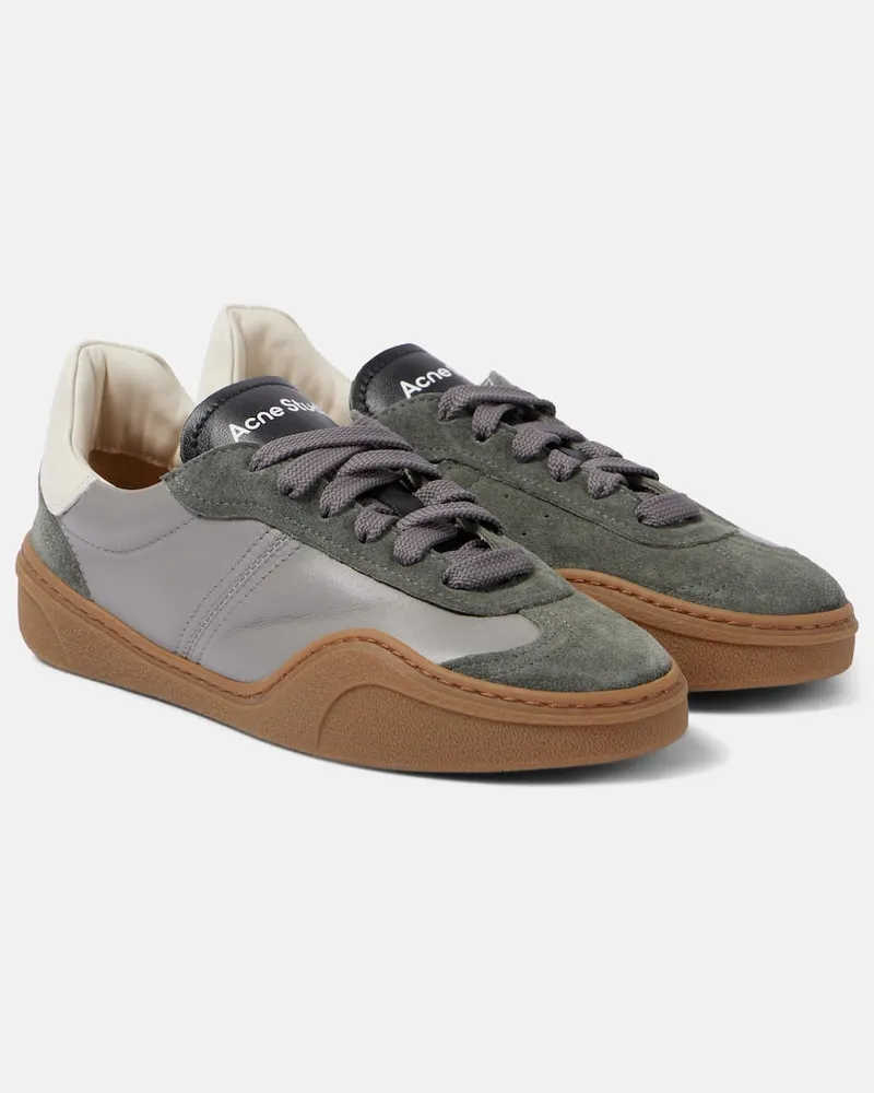 Acne Studios Sneakers Bars in suede e pelle Grigio