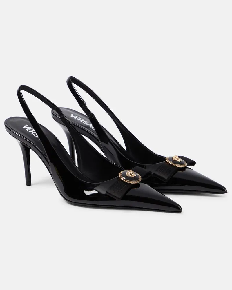 Versace Pumps slingback Gianni in vernice Nero