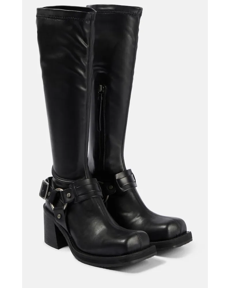 Acne Studios Stivali in pelle con plateau Nero
