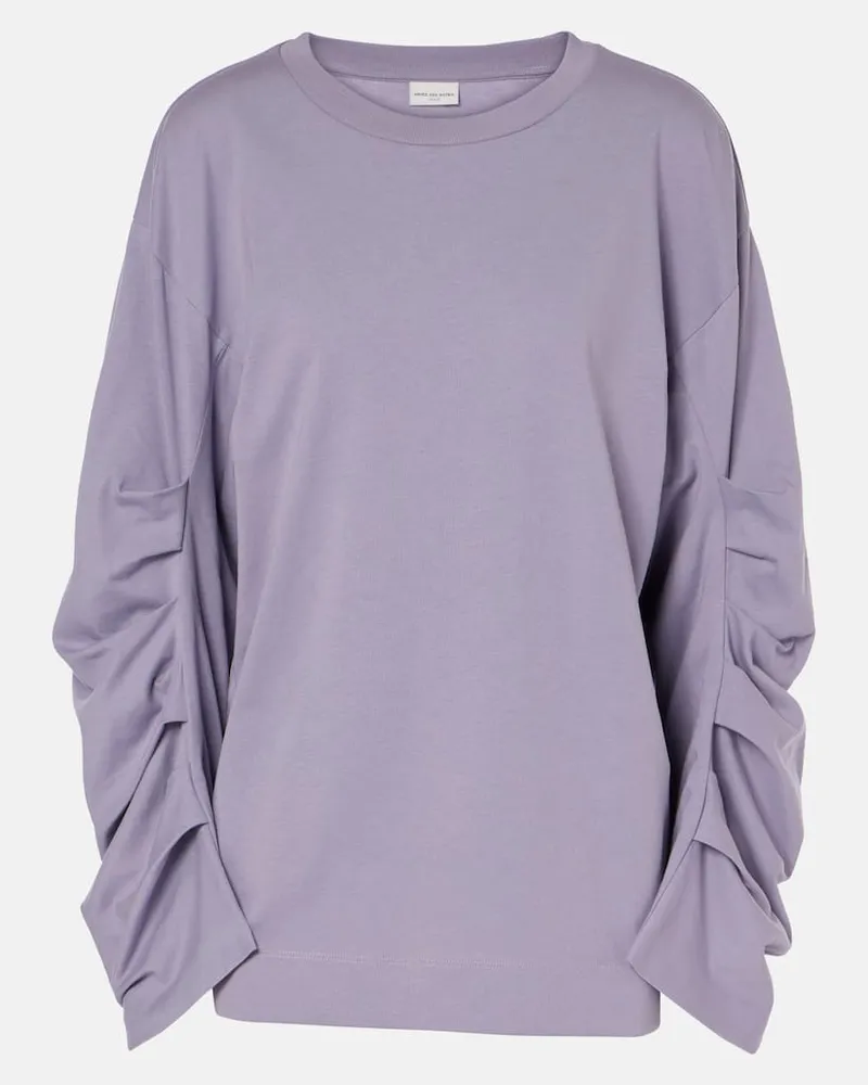 Dries van Noten Felpa in jersey di cotone Viola