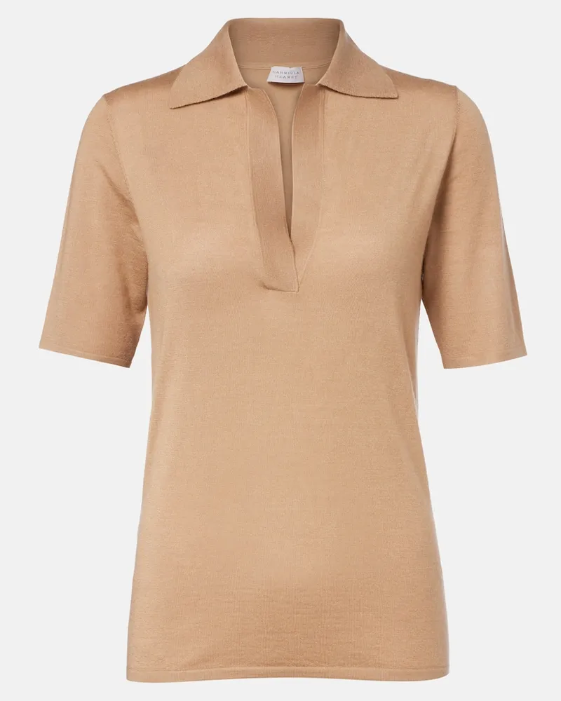 Gabriela Hearst Polo Casius in cashmere e seta Marrone