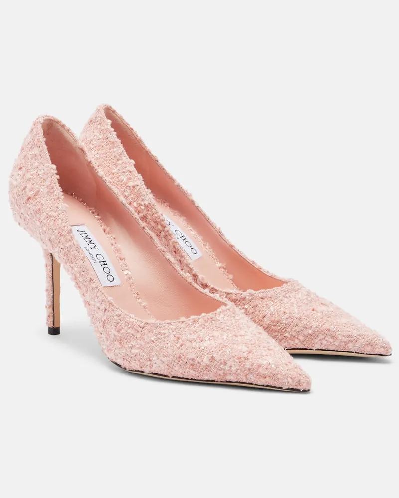 Jimmy Choo Pumps Love in mesh con cristalli Rosa