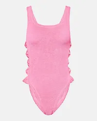 Hunza G Costume intero con cut-out Rosa