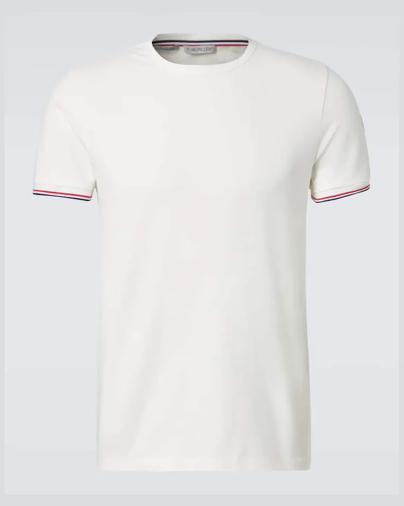 Moncler T-shirt Tricolor in misto cotone Bianco