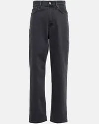 Acne Studios Jeans cropped regular a vita alta Nero