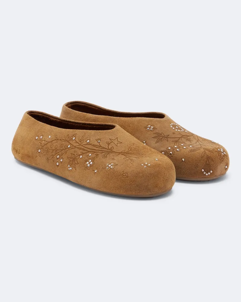 Golden Goose Slip-on Tierra in suede con borchie Beige