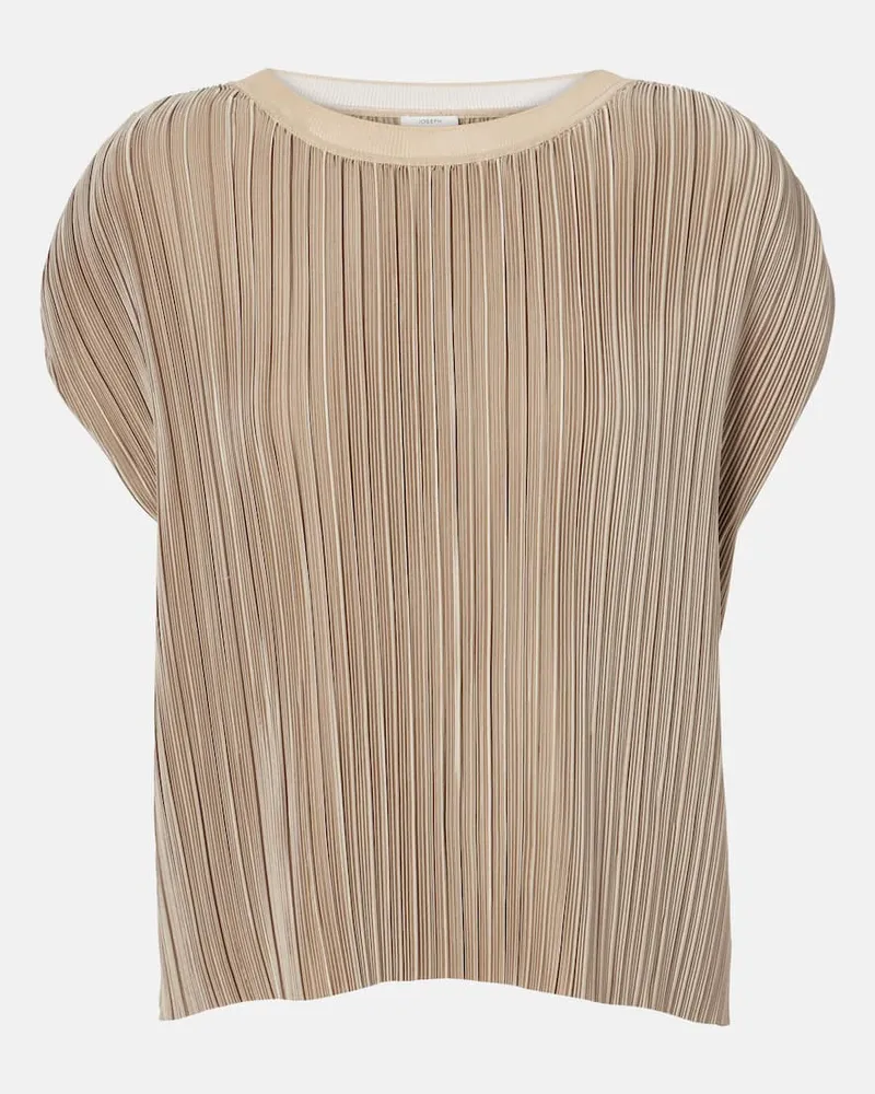Joseph Top Cedre in raso plissÃ Beige