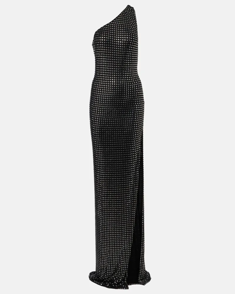 Gucci Abito lungo in jersey monospalla Nero
