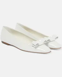 Ferragamo Ballerine Vara Bow in vernice Bianco