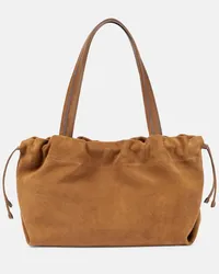 Brunello Cucinelli Borsa in suede con pelle Beige