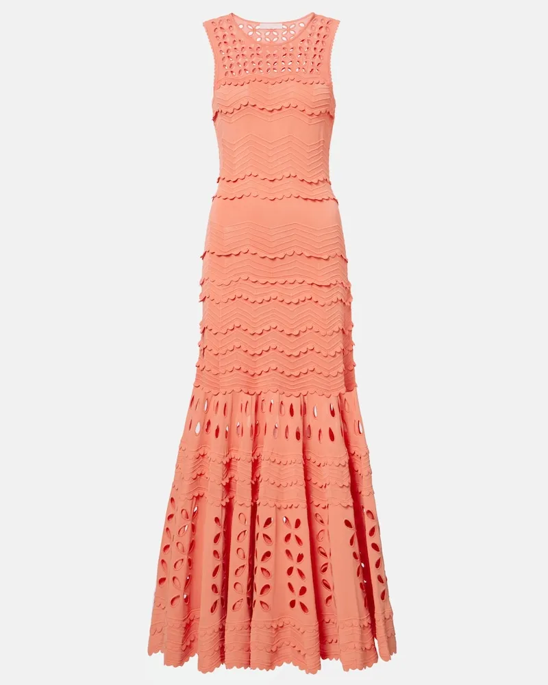 Ulla Johnson Abito lungo Lakshmi in pizzo sangallo Arancione