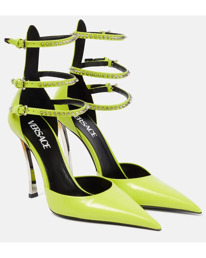 Versace Pumps Pin-Point in pelle Verde
