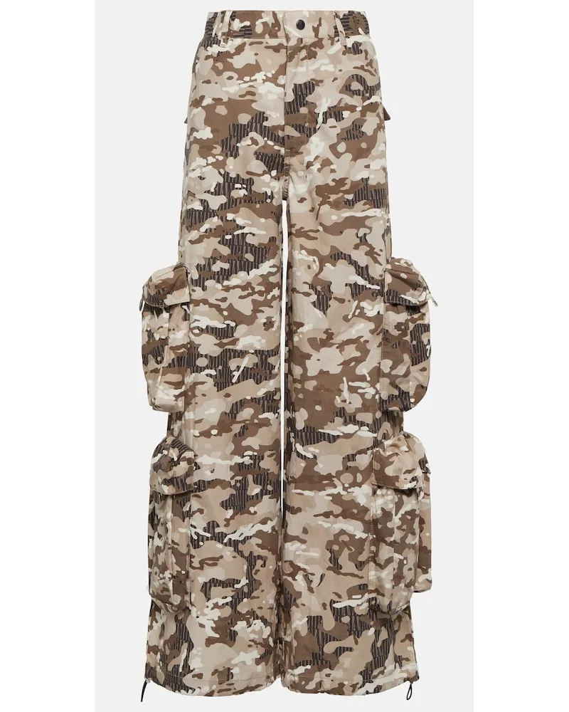 Amiri Pantaloni cargo in cotone a vita alta Verde