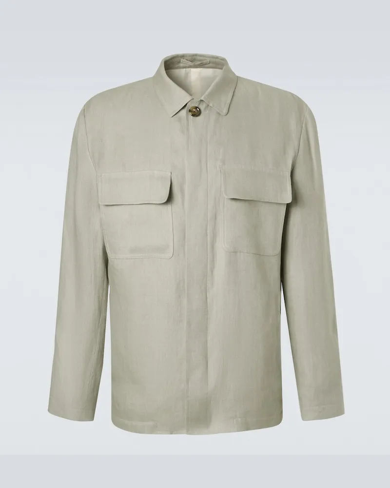 LARDINI Giacca in lino Verde