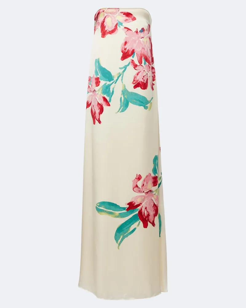 Rebecca Vallance Abito lungo Sunblush in seta Bianco
