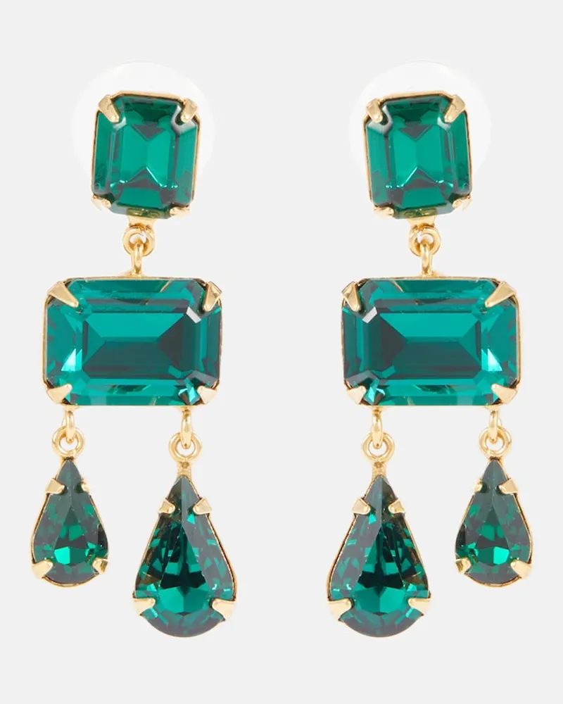 Jennifer Behr Orecchini Lucille con cristalli Verde