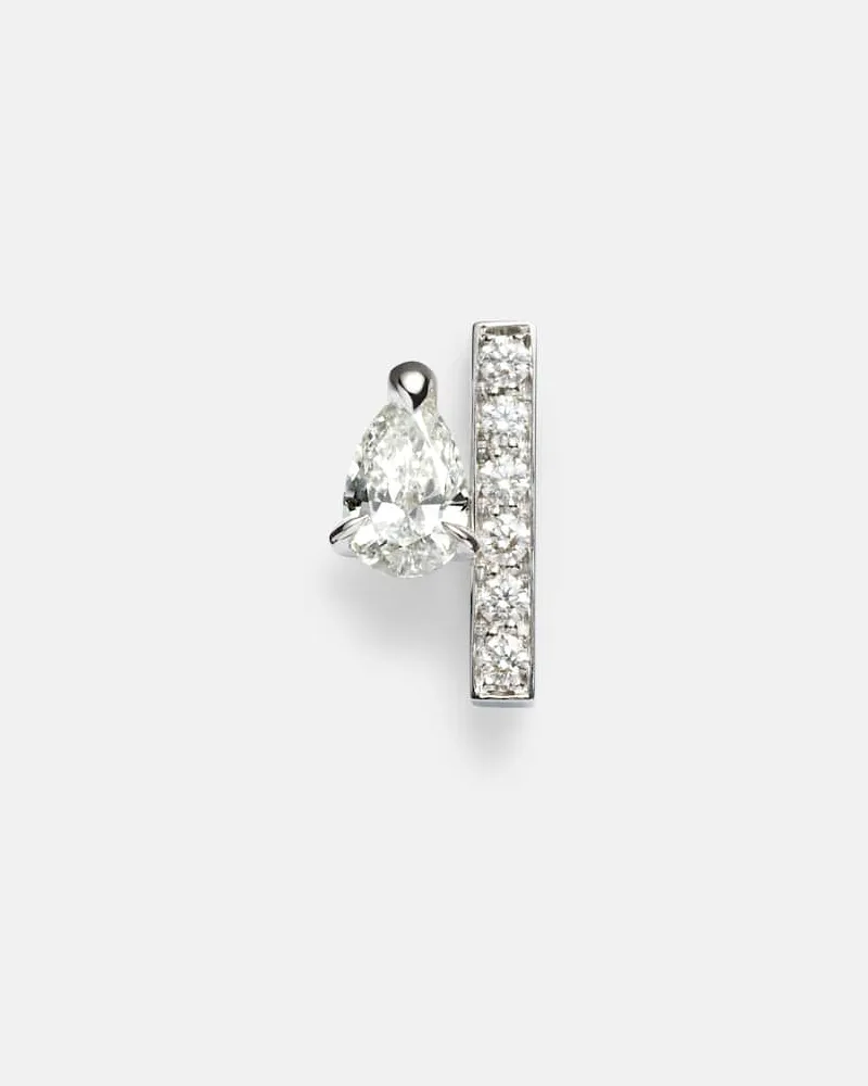Repossi Orecchino singolo Serti Sur Vide in oro bianco 18kt con diamante Argento